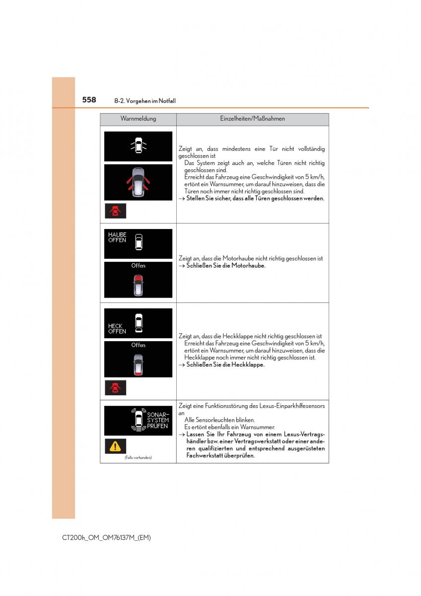 Lexus CT200h Handbuch / page 558