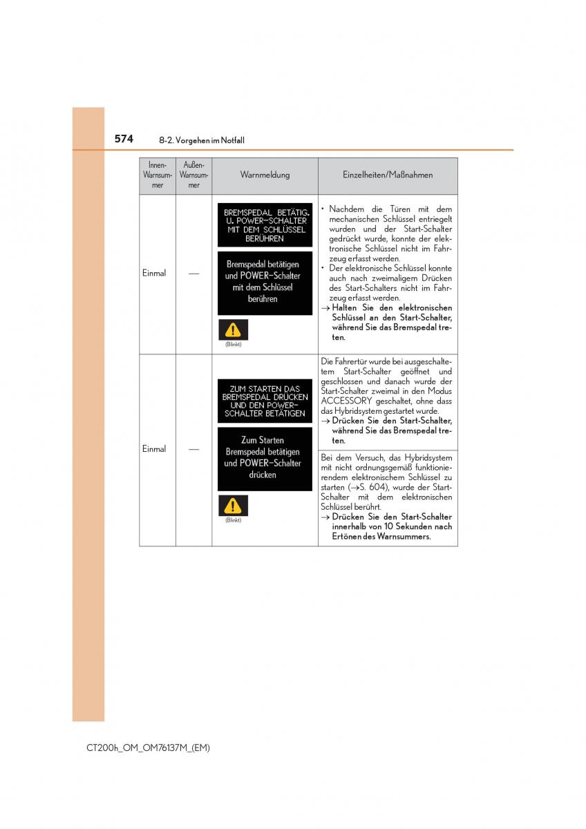 Lexus CT200h Handbuch / page 574