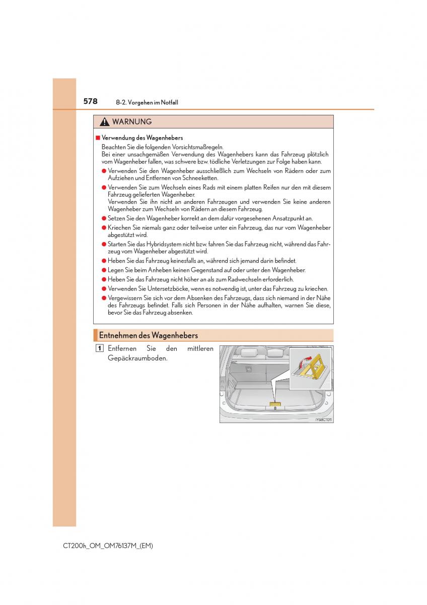 Lexus CT200h Handbuch / page 578