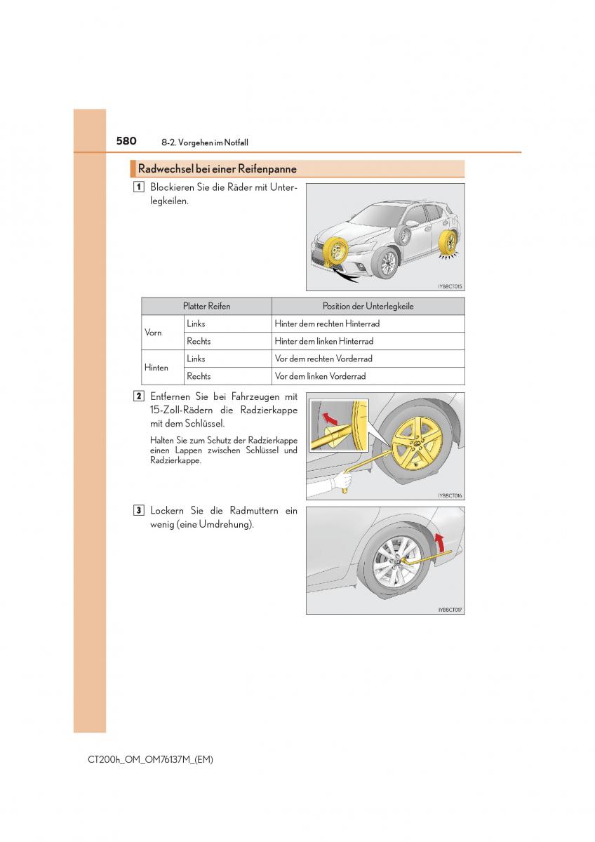 Lexus CT200h Handbuch / page 580