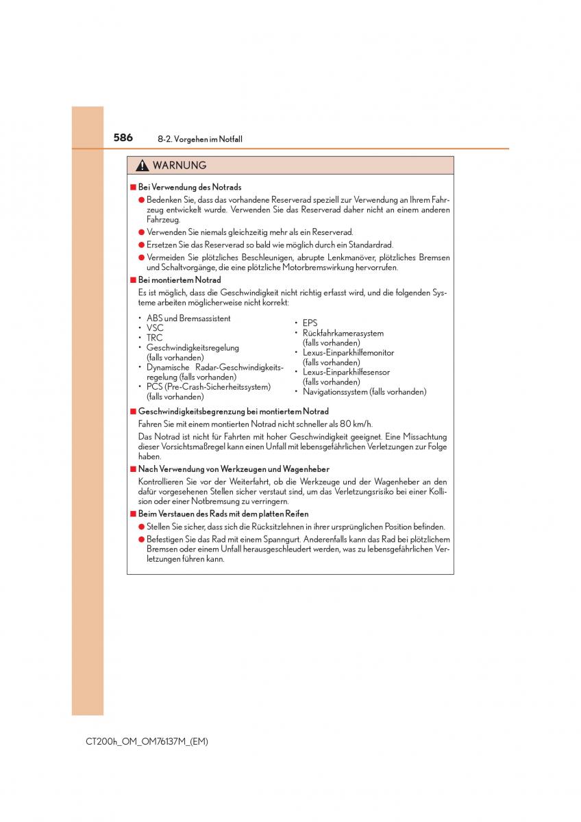 Lexus CT200h Handbuch / page 586
