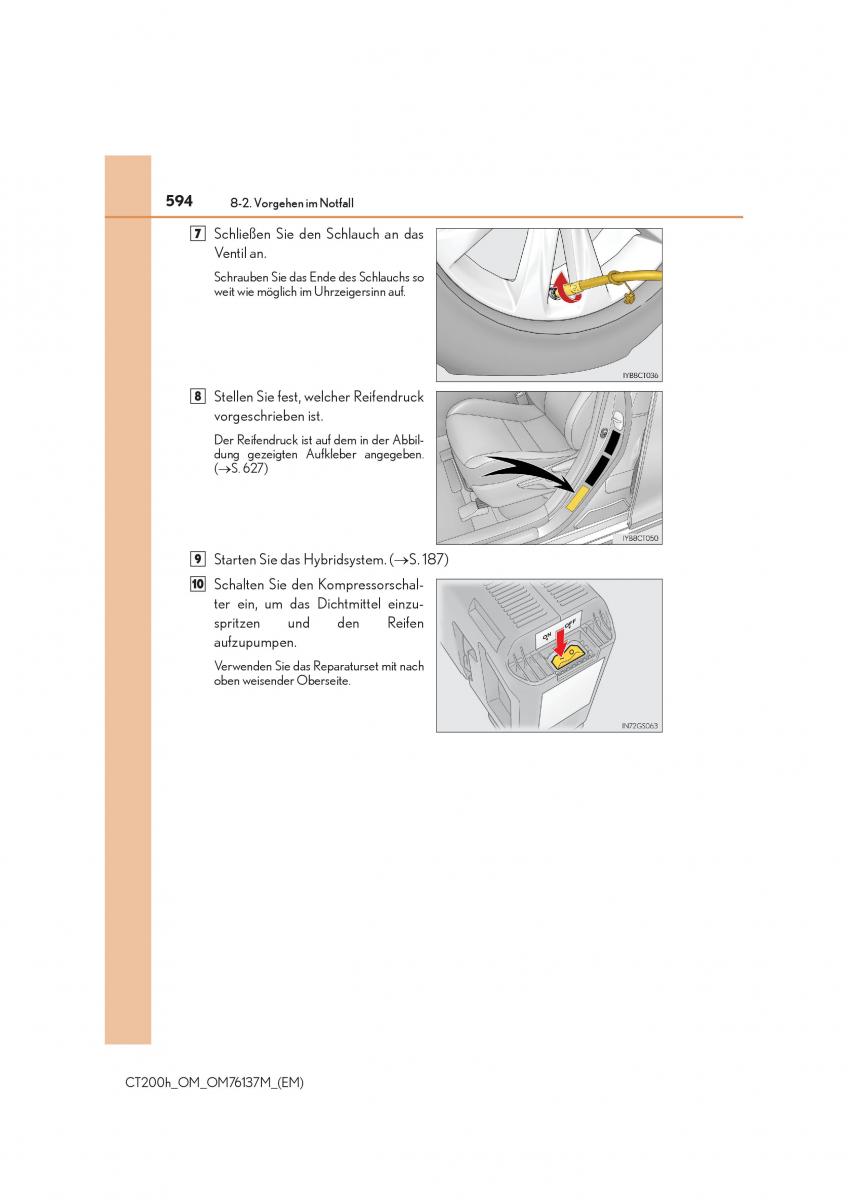 Lexus CT200h Handbuch / page 594