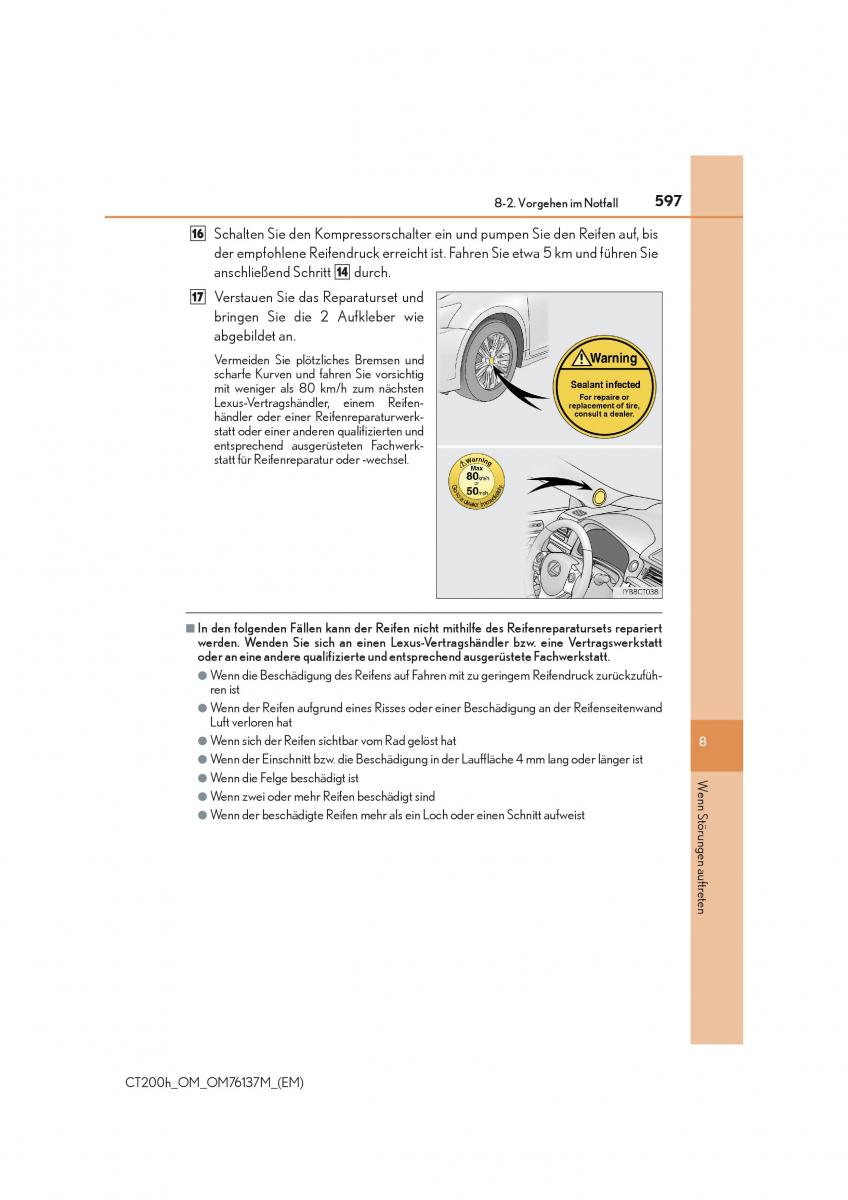 Lexus CT200h Handbuch / page 597