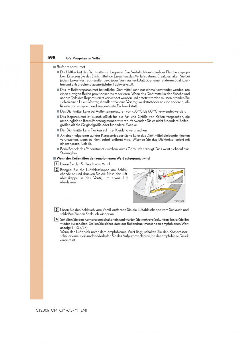 Lexus CT200h Handbuch / page 598