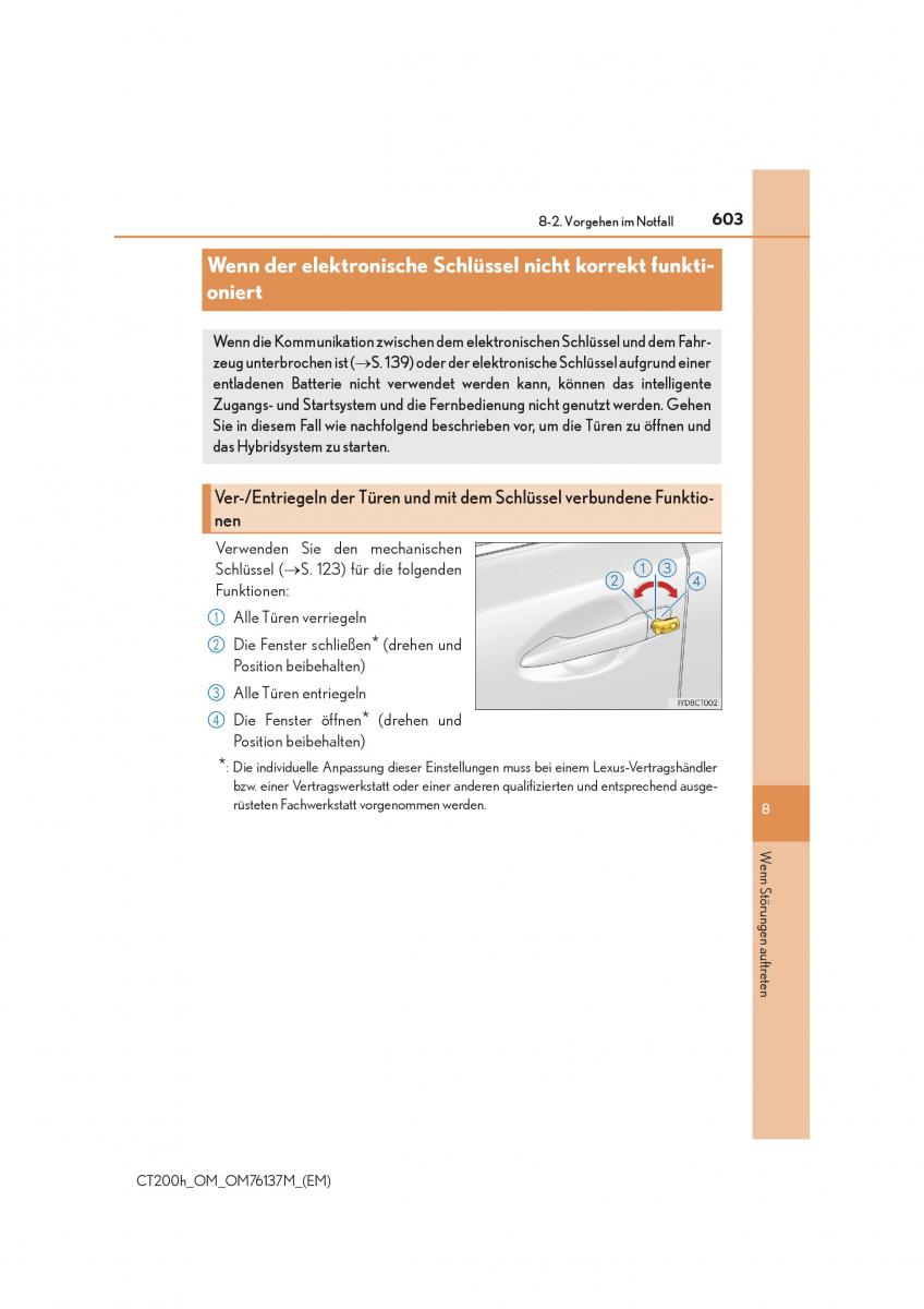 Lexus CT200h Handbuch / page 603