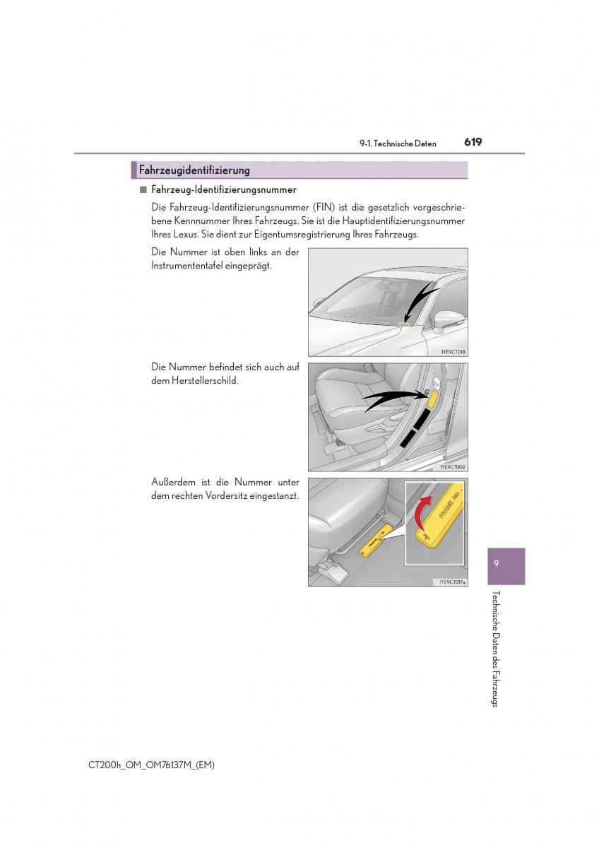 Lexus CT200h Handbuch / page 619