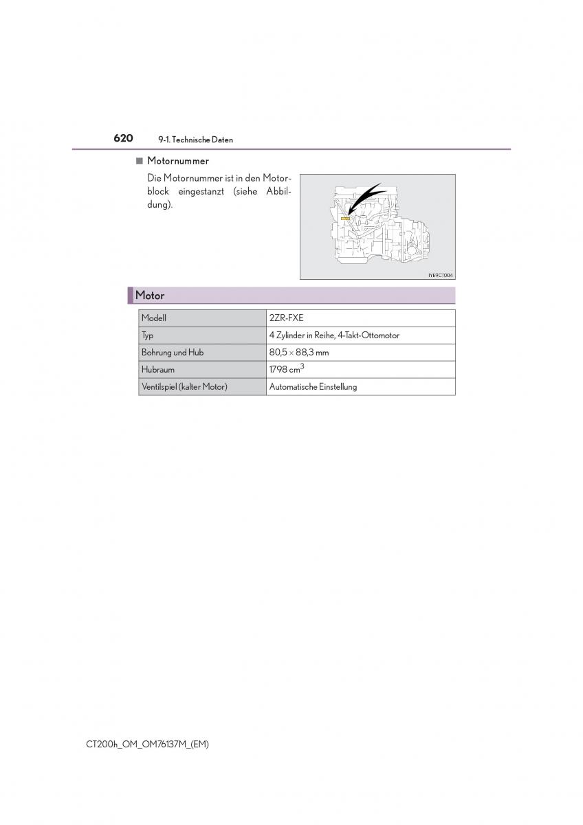 Lexus CT200h Handbuch / page 620