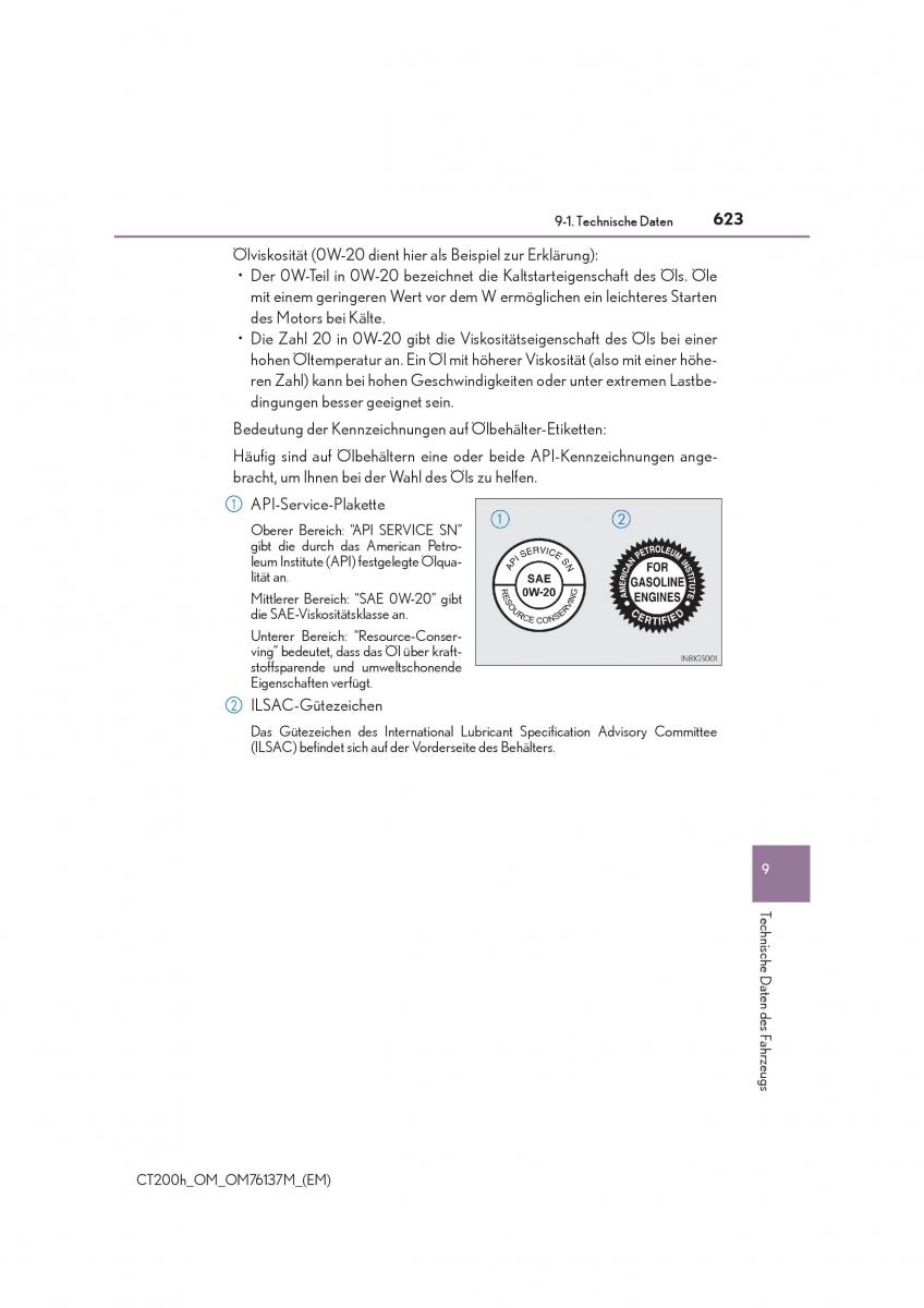 Lexus CT200h Handbuch / page 623