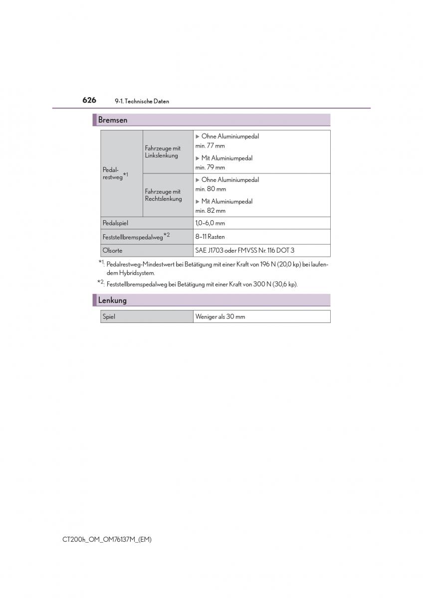 Lexus CT200h Handbuch / page 626