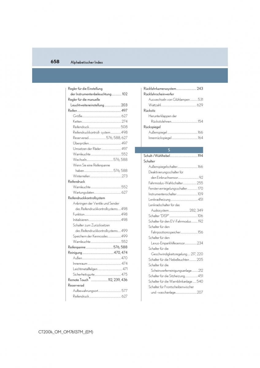 Lexus CT200h Handbuch / page 658