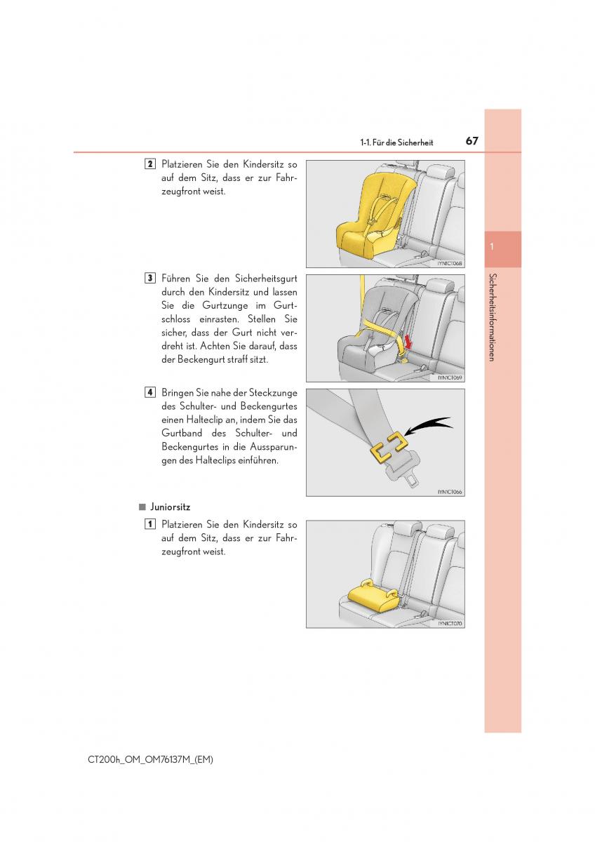 Lexus CT200h Handbuch / page 67