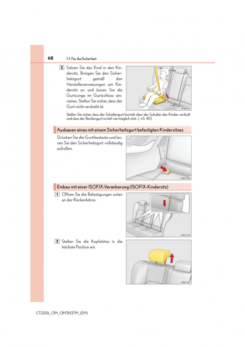 Lexus CT200h Handbuch / page 68