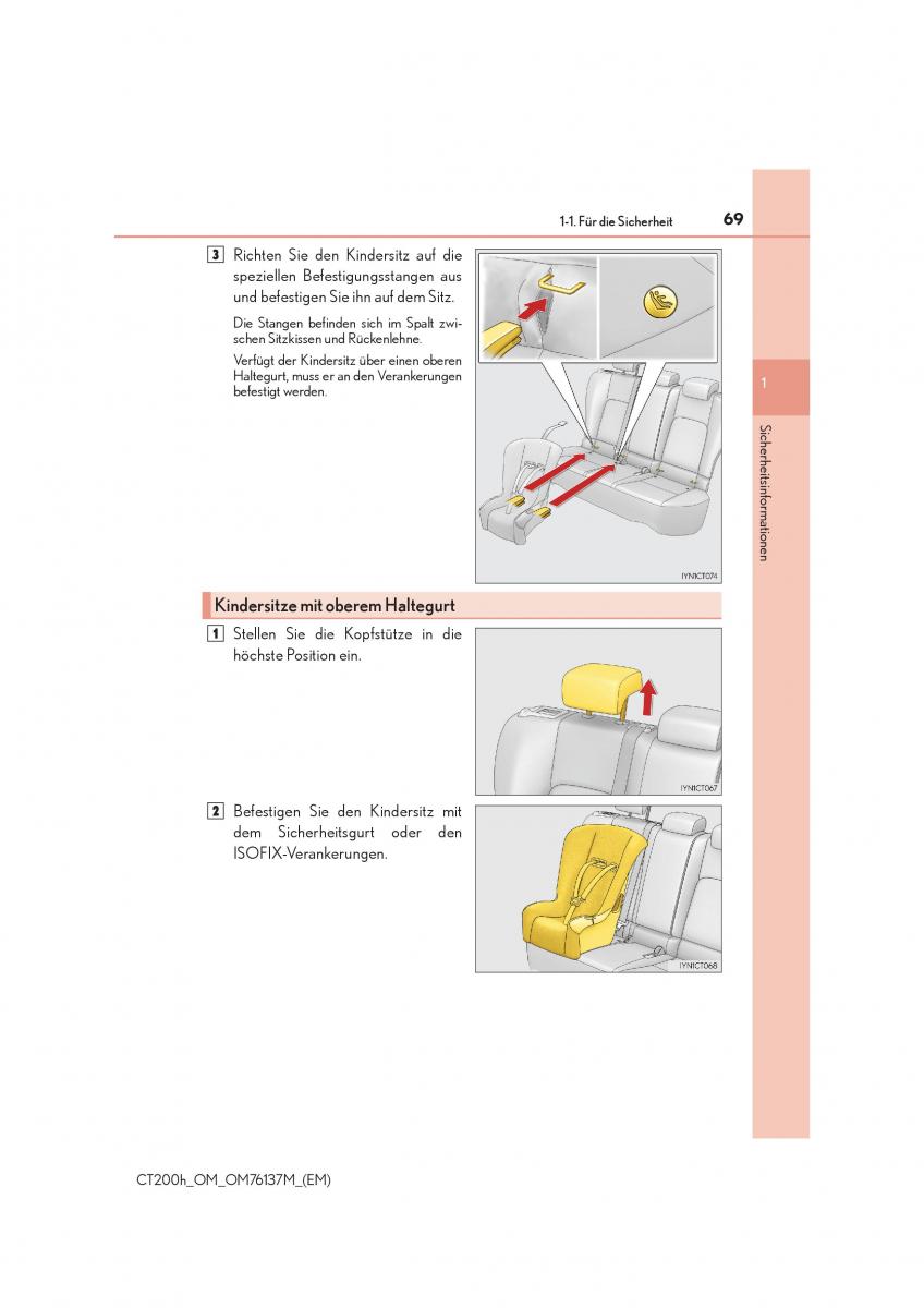 Lexus CT200h Handbuch / page 69