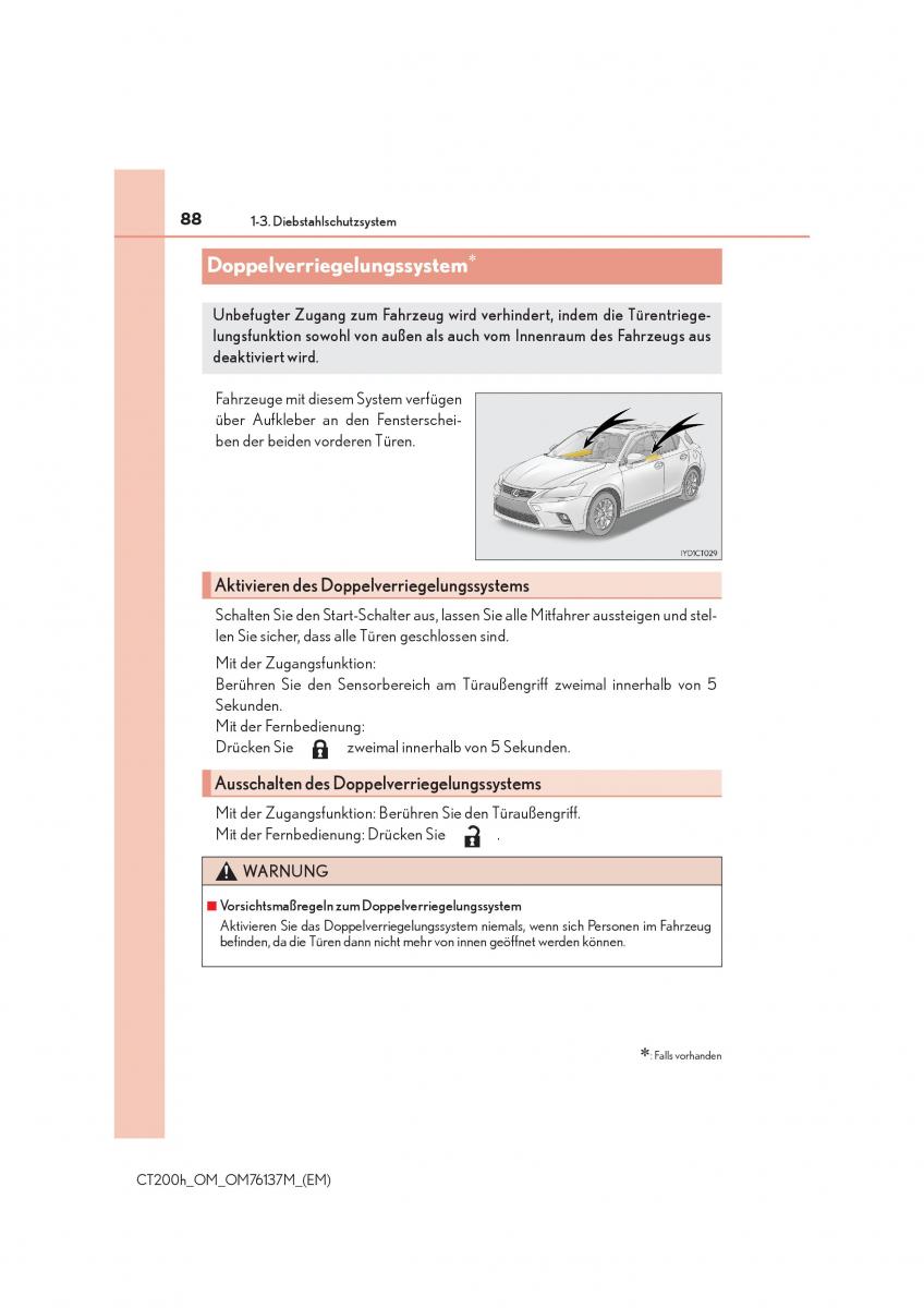 Lexus CT200h Handbuch / page 88