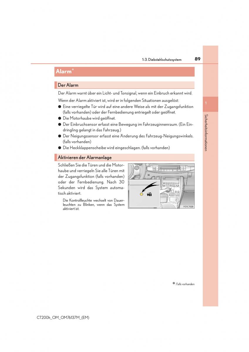 Lexus CT200h Handbuch / page 89