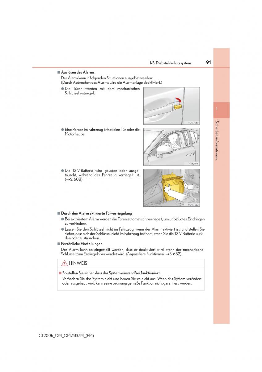 Lexus CT200h Handbuch / page 91