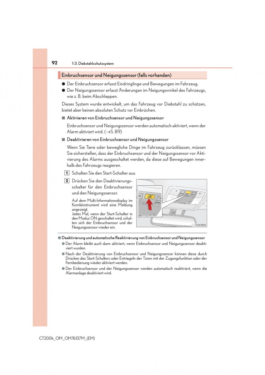 Lexus CT200h Handbuch / page 92