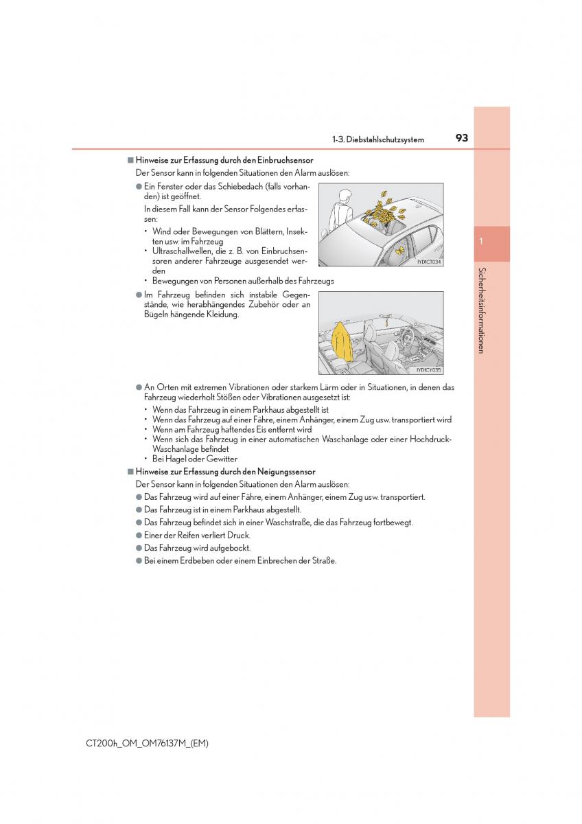Lexus CT200h Handbuch / page 93