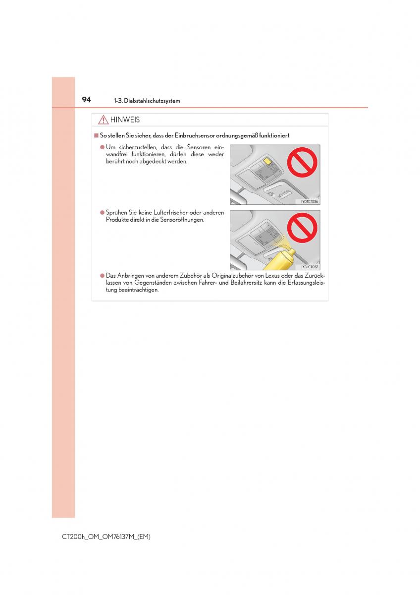 Lexus CT200h Handbuch / page 94