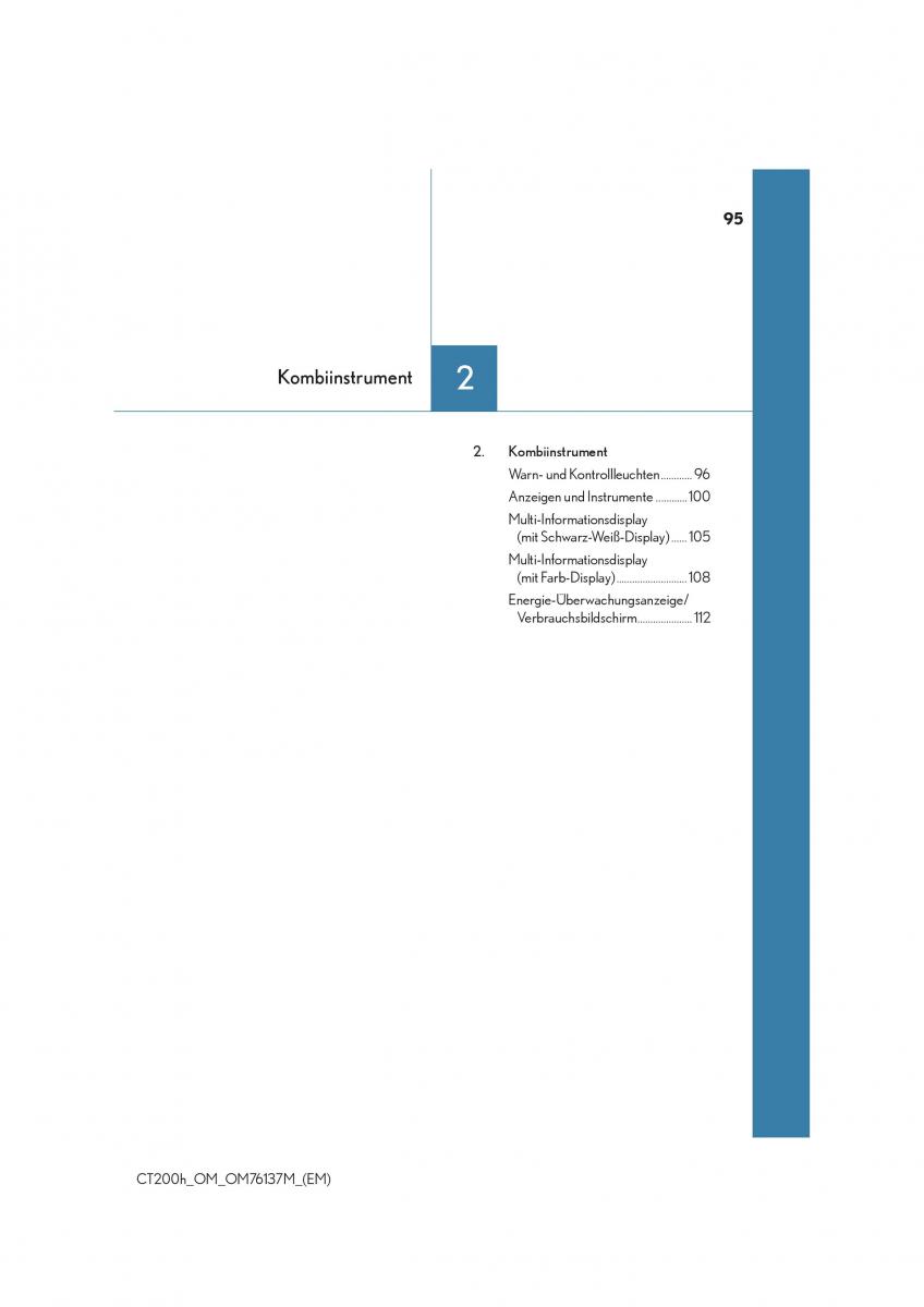 Lexus CT200h Handbuch / page 95