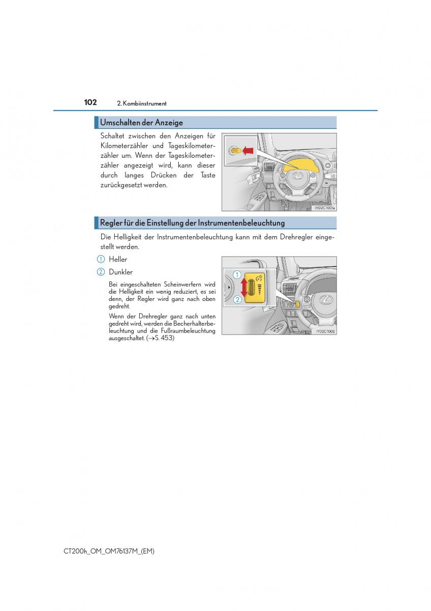 Lexus CT200h Handbuch / page 102