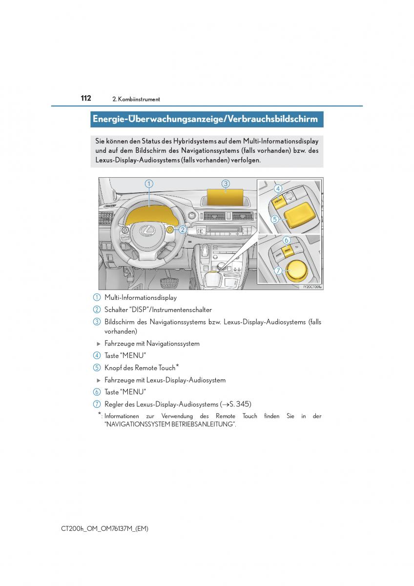 Lexus CT200h Handbuch / page 112