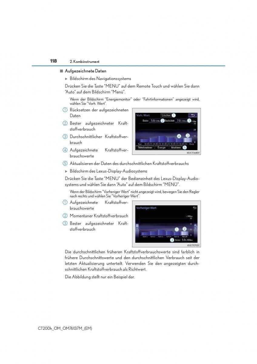 Lexus CT200h Handbuch / page 118