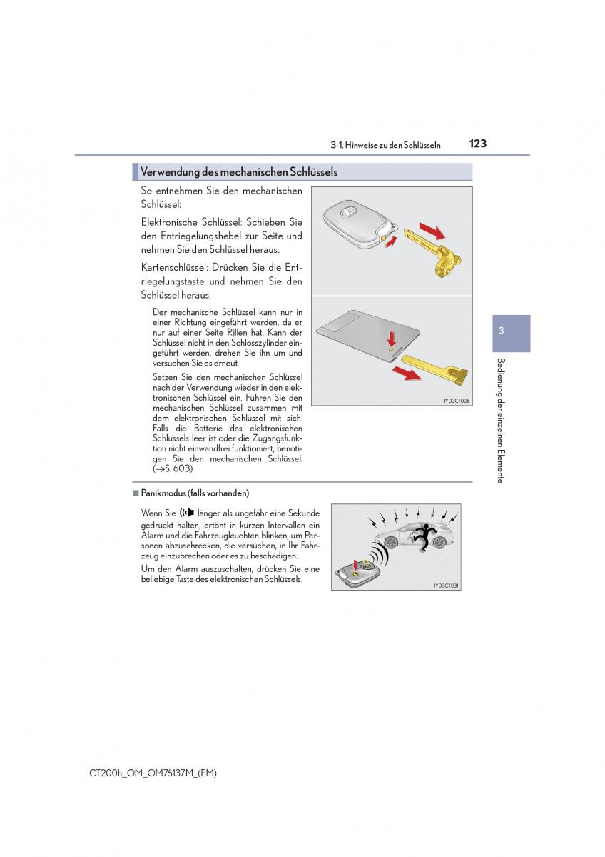 Lexus CT200h Handbuch / page 123