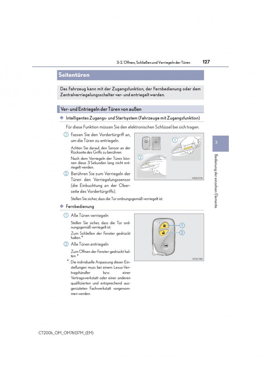 Lexus CT200h Handbuch / page 127