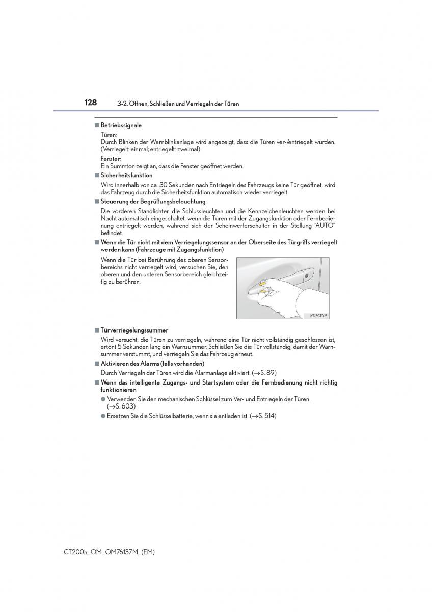 Lexus CT200h Handbuch / page 128