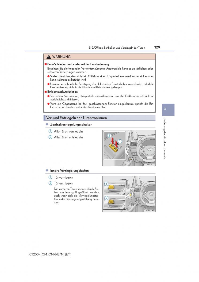 Lexus CT200h Handbuch / page 129