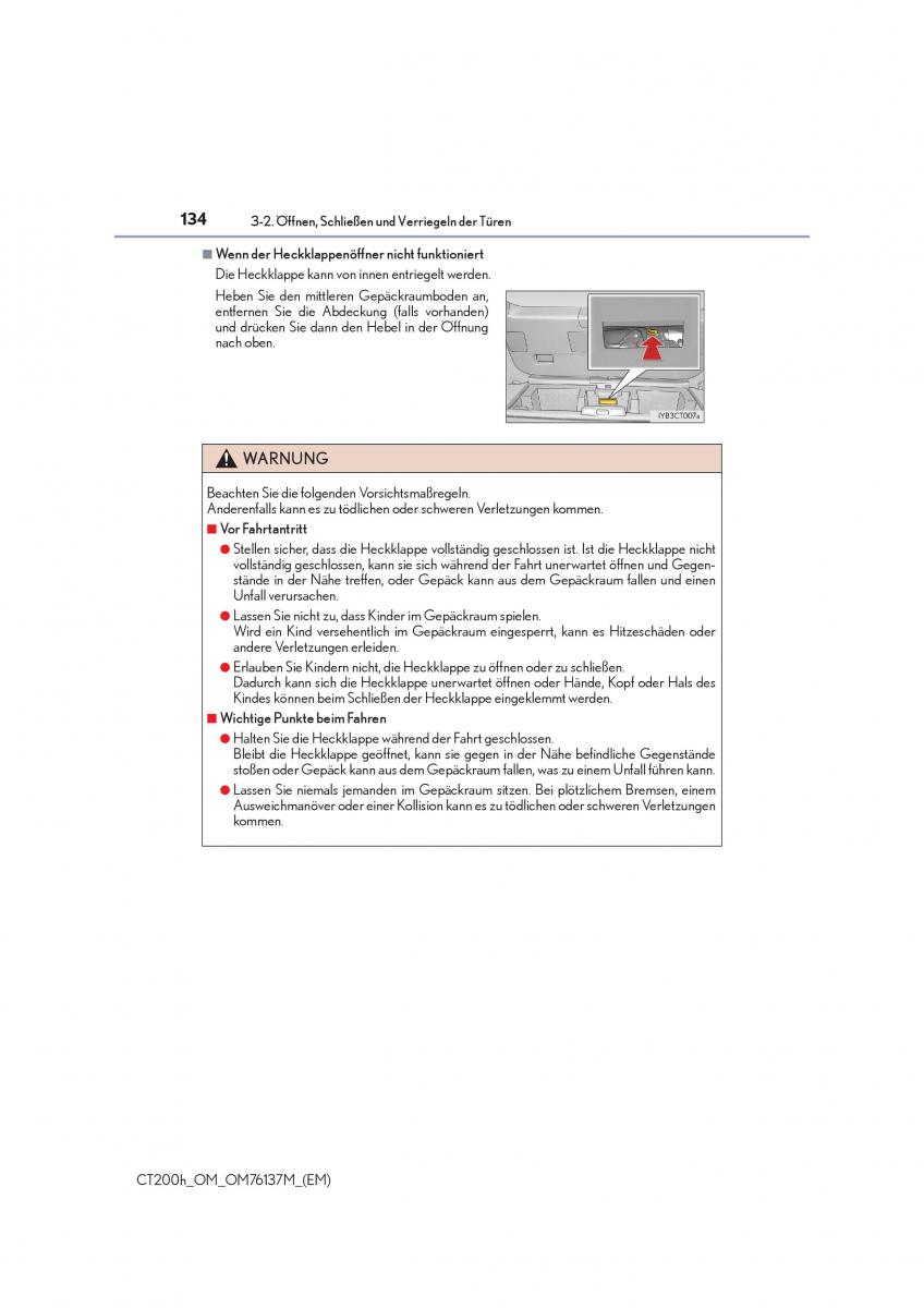 Lexus CT200h Handbuch / page 134