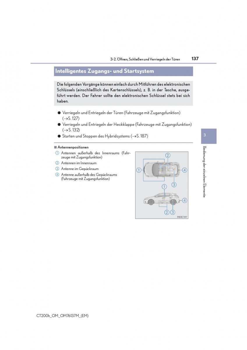 Lexus CT200h Handbuch / page 137