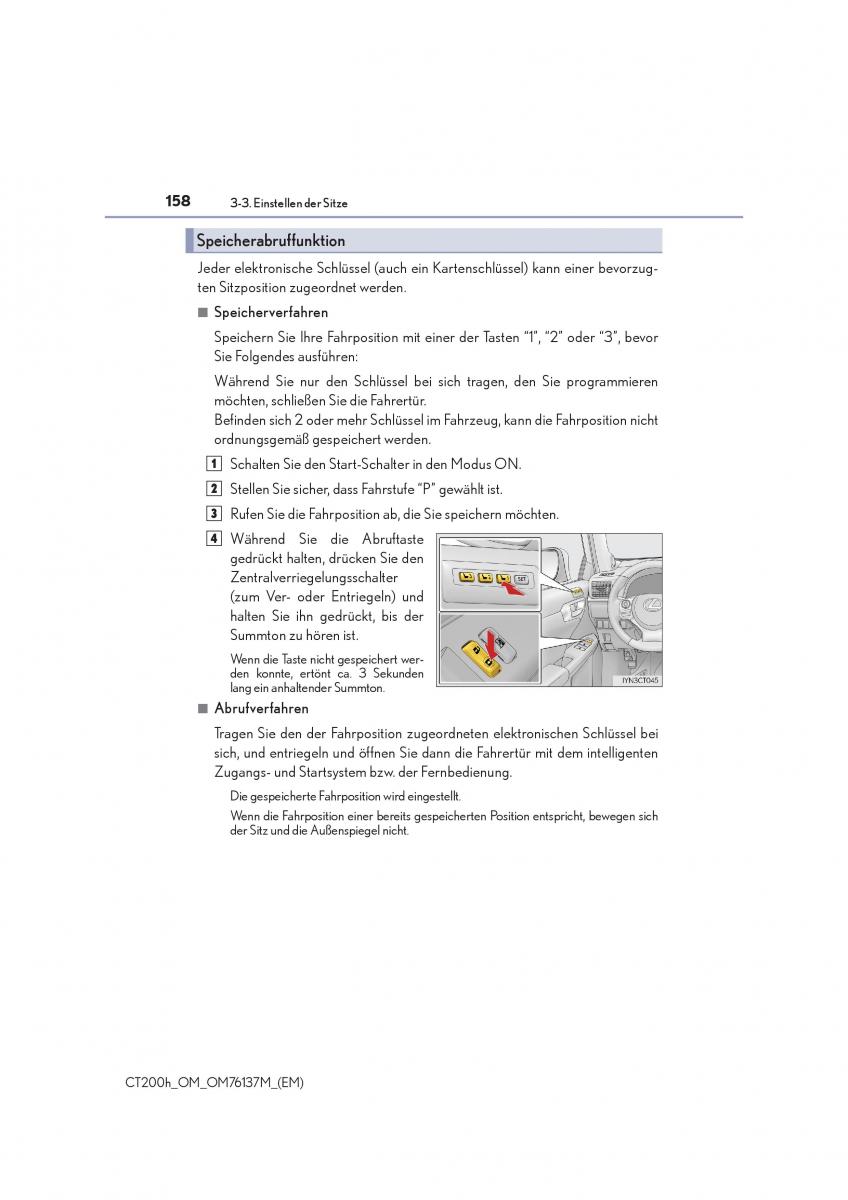 Lexus CT200h Handbuch / page 158