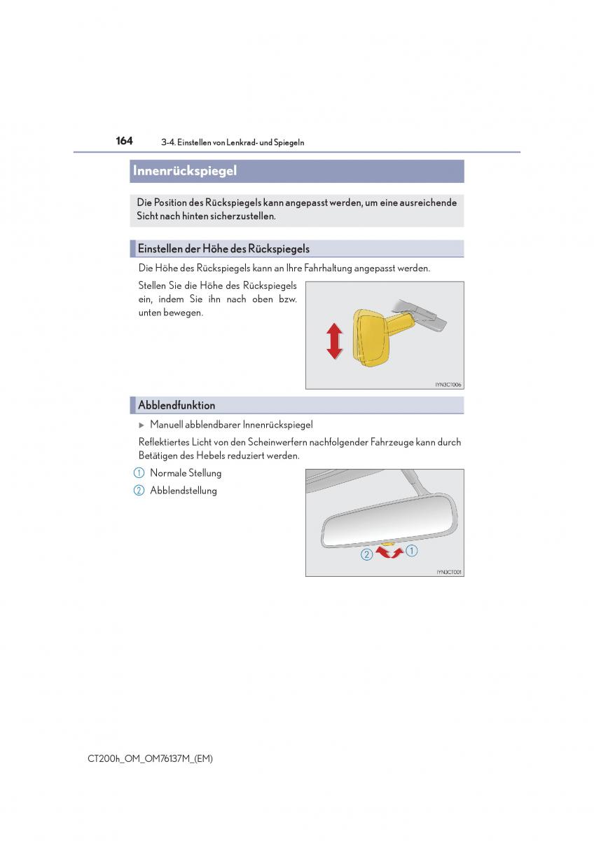 Lexus CT200h Handbuch / page 164