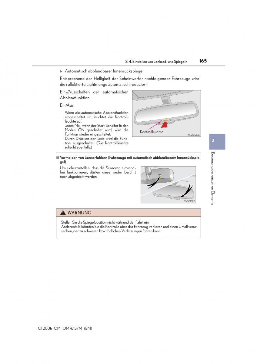 Lexus CT200h Handbuch / page 165