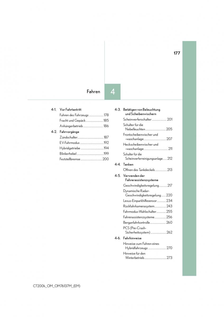 Lexus CT200h Handbuch / page 177