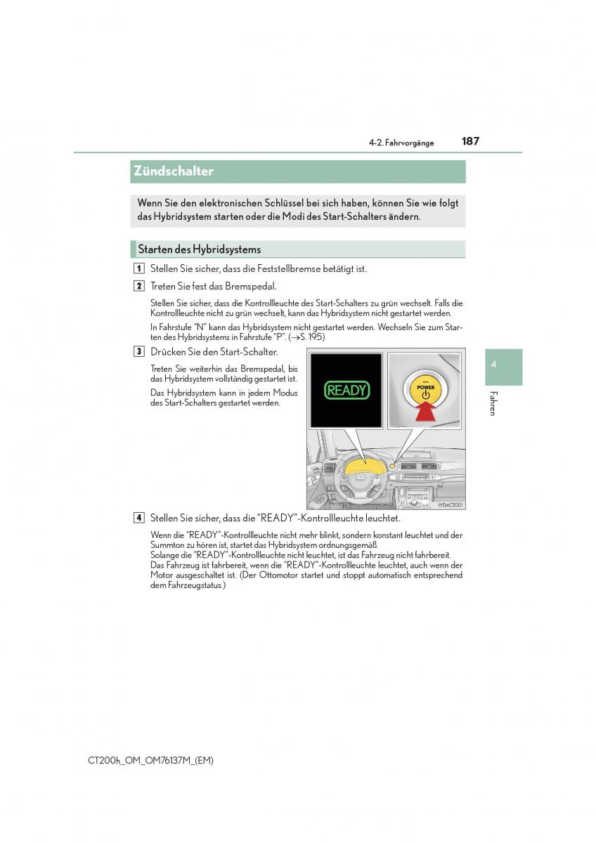Lexus CT200h Handbuch / page 187