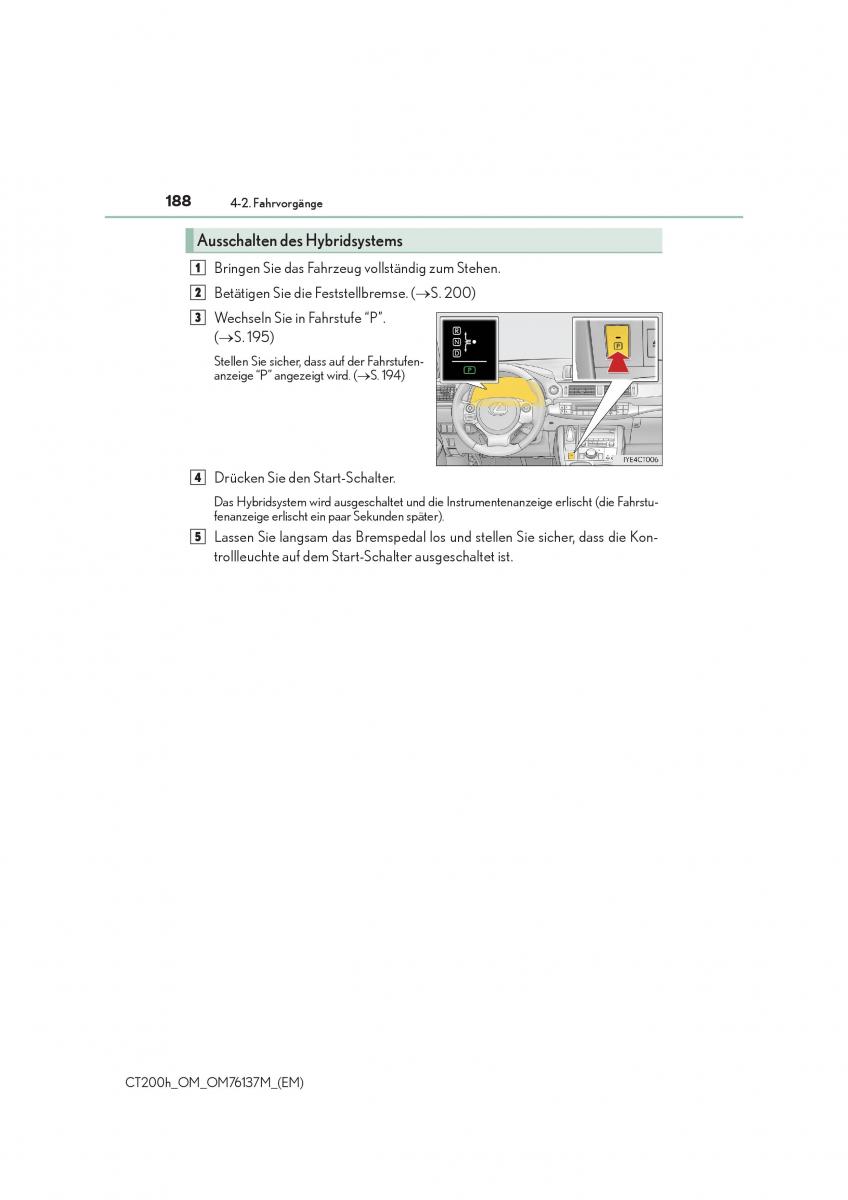 Lexus CT200h Handbuch / page 188