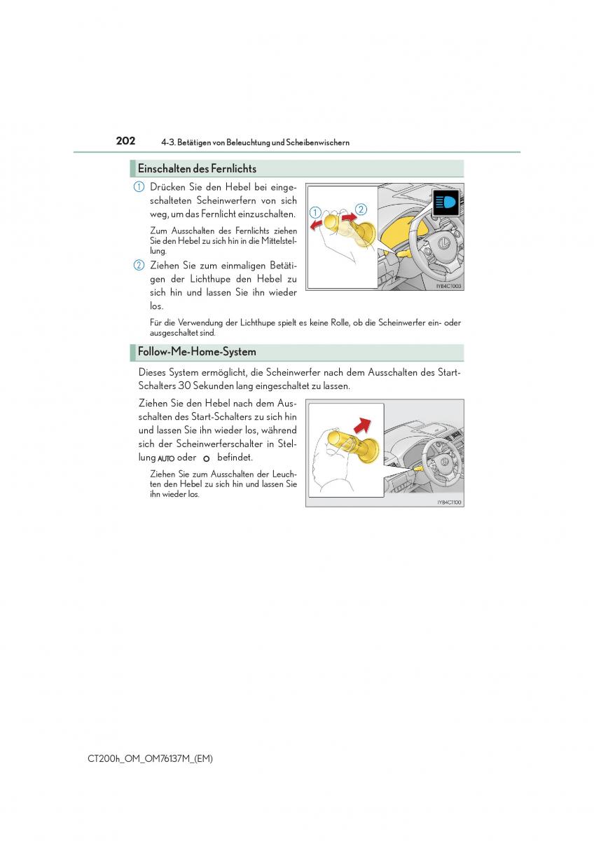 Lexus CT200h Handbuch / page 202