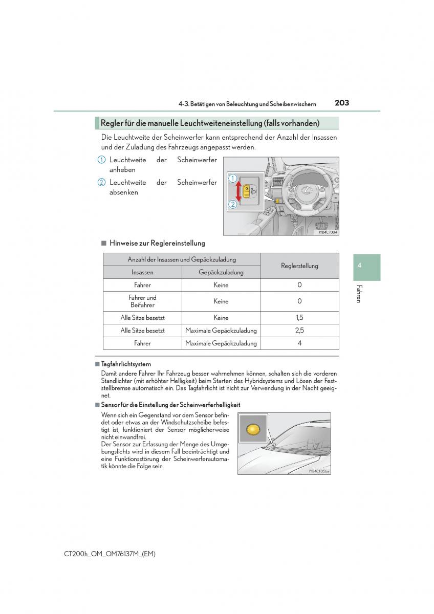 Lexus CT200h Handbuch / page 203