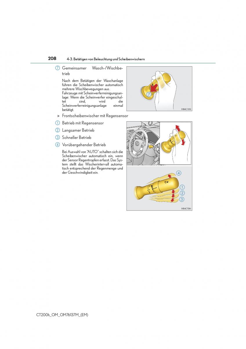 Lexus CT200h Handbuch / page 208