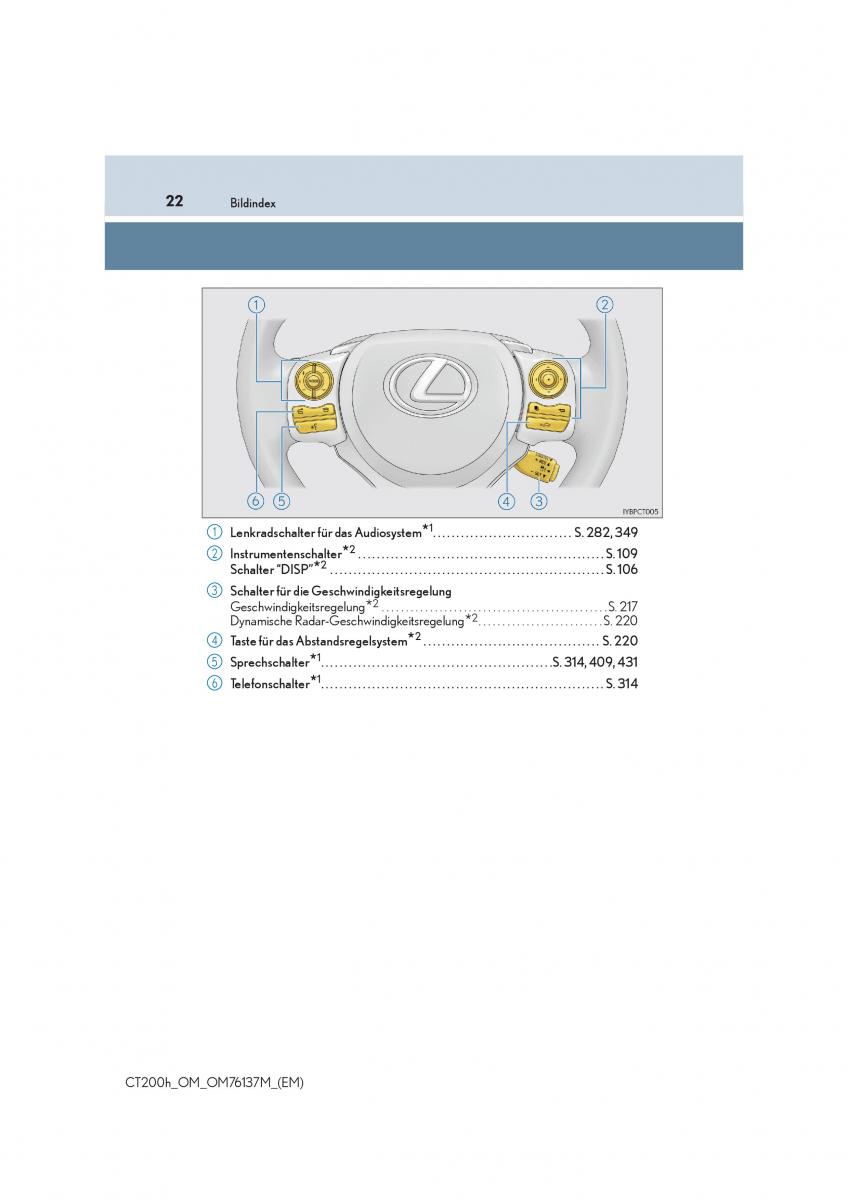 Lexus CT200h Handbuch / page 22