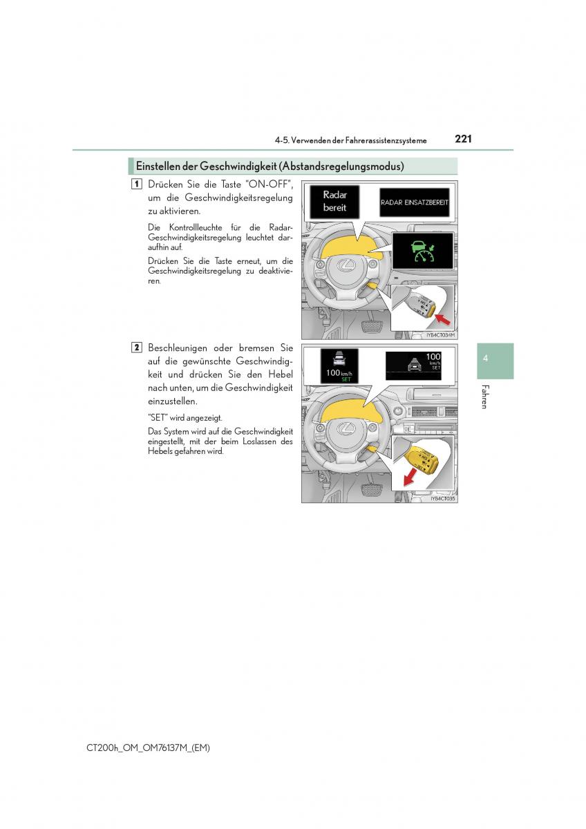 Lexus CT200h Handbuch / page 221