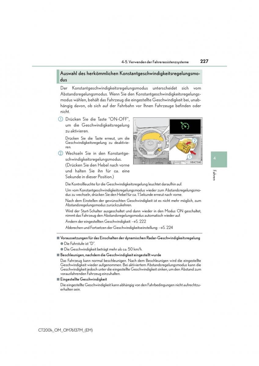 Lexus CT200h Handbuch / page 227