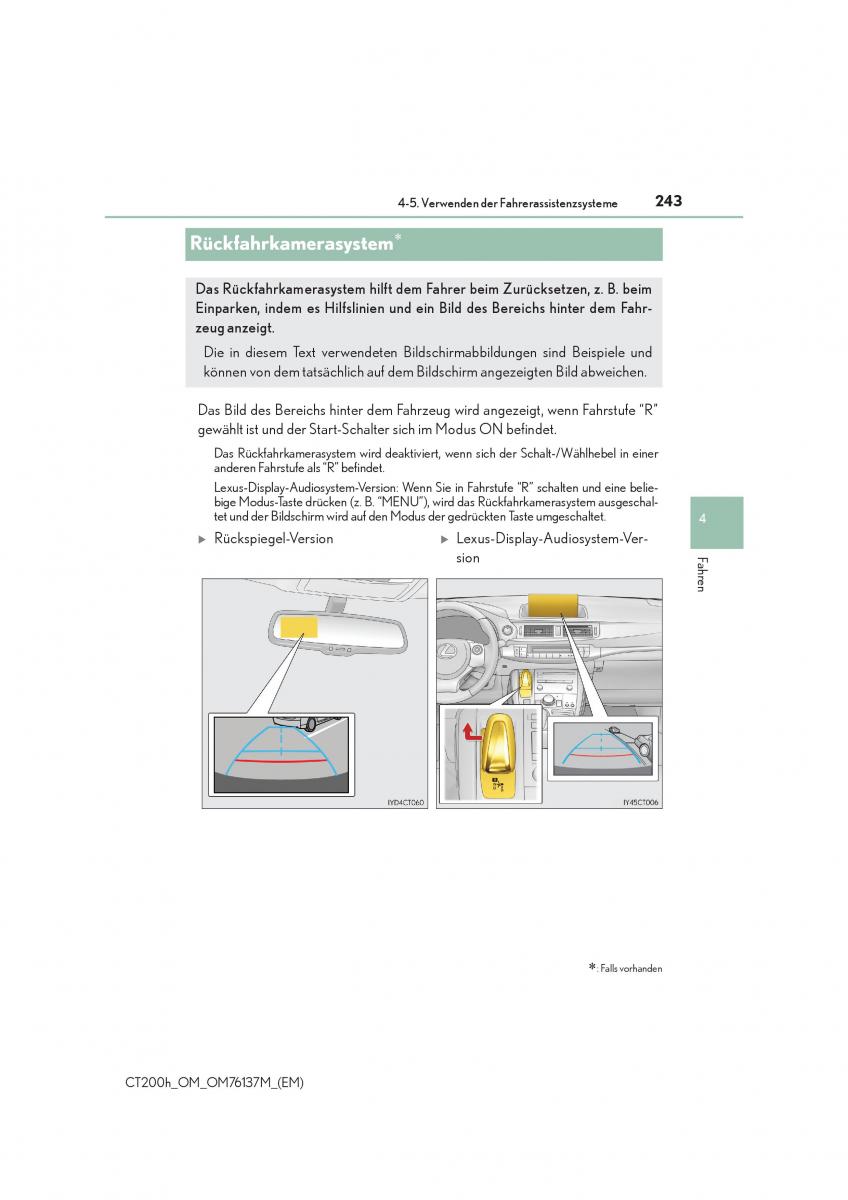 Lexus CT200h Handbuch / page 243