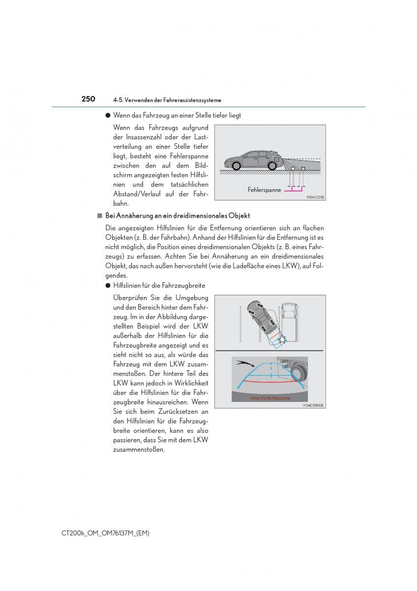 Lexus CT200h Handbuch / page 250