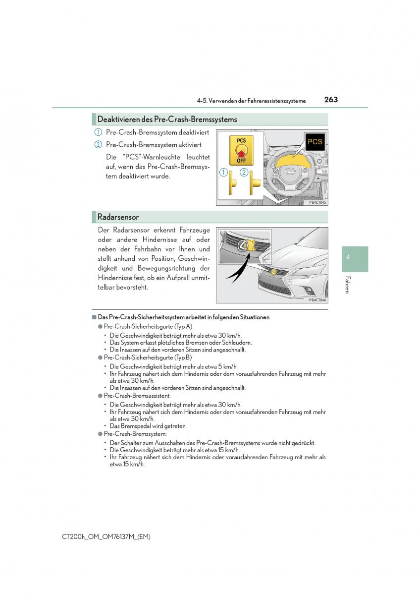 Lexus CT200h Handbuch / page 263