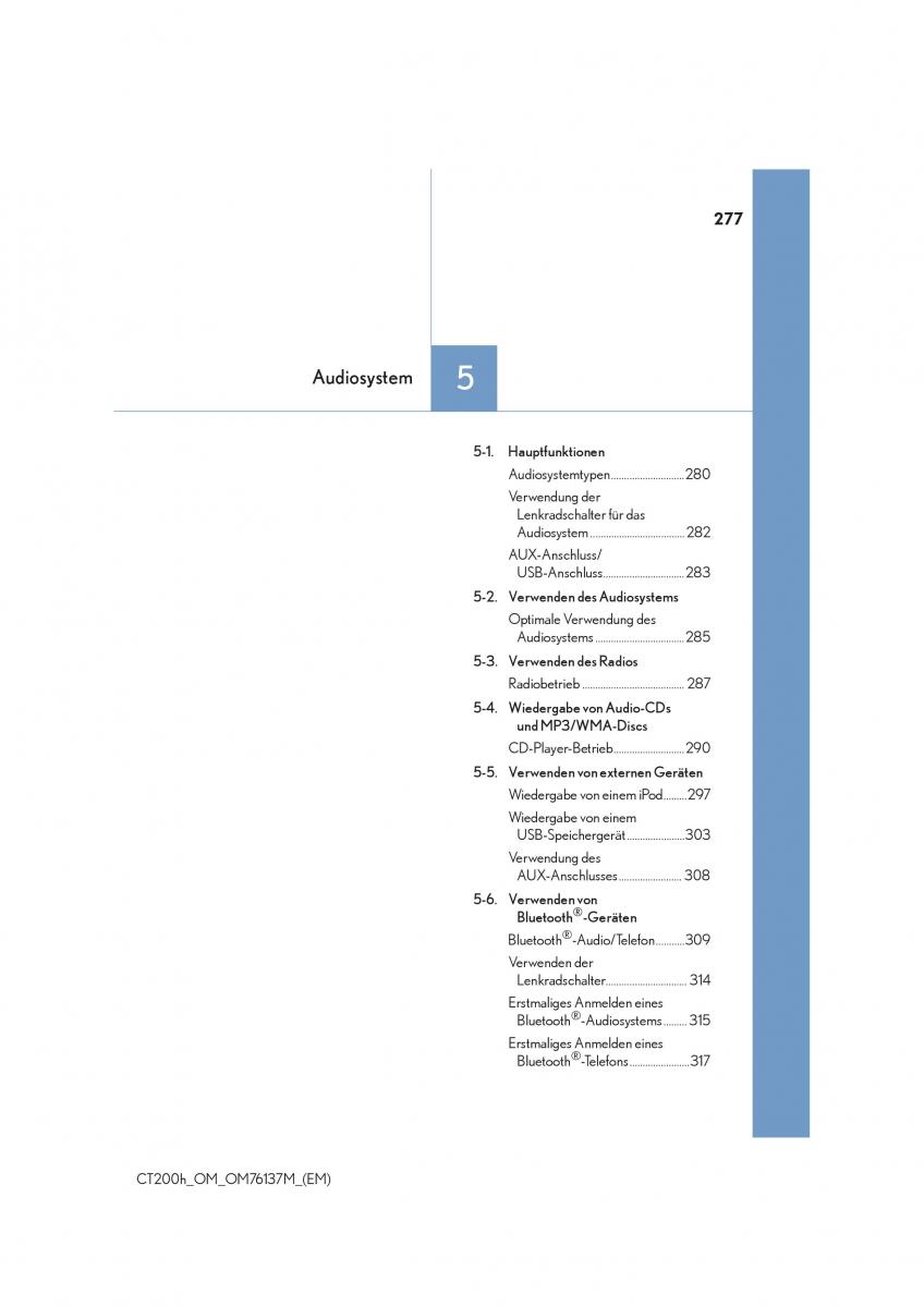 Lexus CT200h Handbuch / page 277