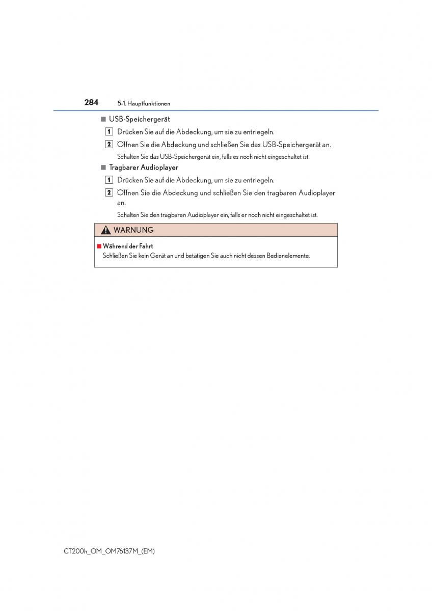 Lexus CT200h Handbuch / page 284